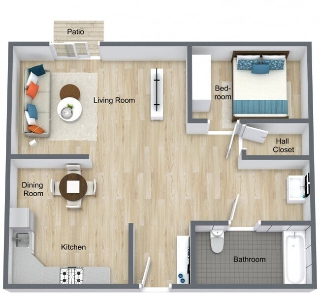 Bancroft 1x1 206 206 floor plan